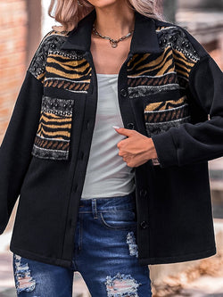 Women's Coats Long Sleeve Fashionable Patchwork Loose Coat