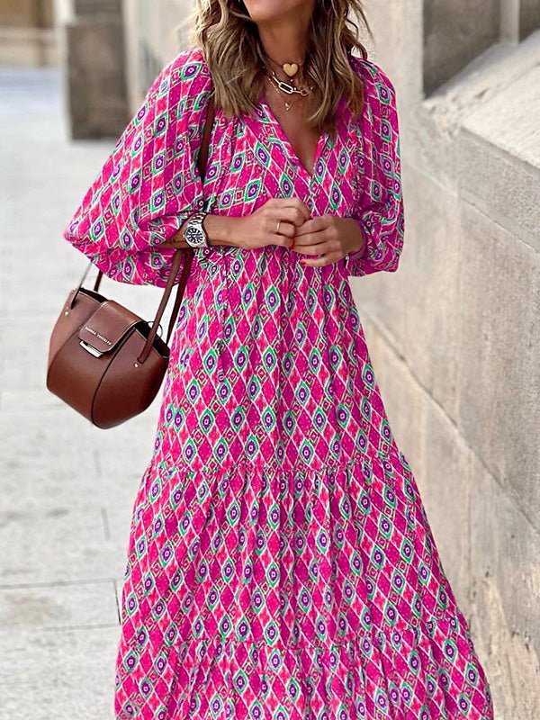 Women's Dresses Bohemian Print Short Sleeve Dress