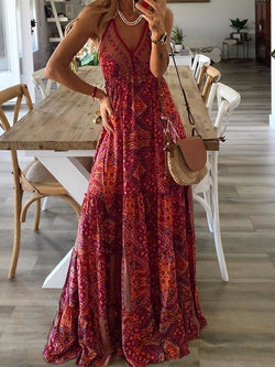 Women's Dresses Bohemian Print Sling Sleeveless Dress