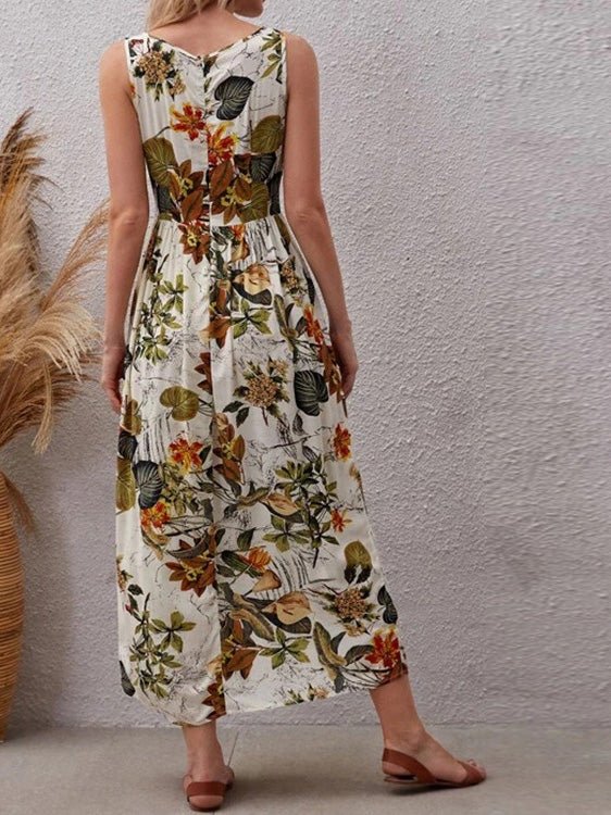 Women's Dresses Botanical Print Sleeveless Maxi Dress