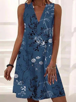 Women's Dresses Casual Floral V-Neck Sleeveless Dress