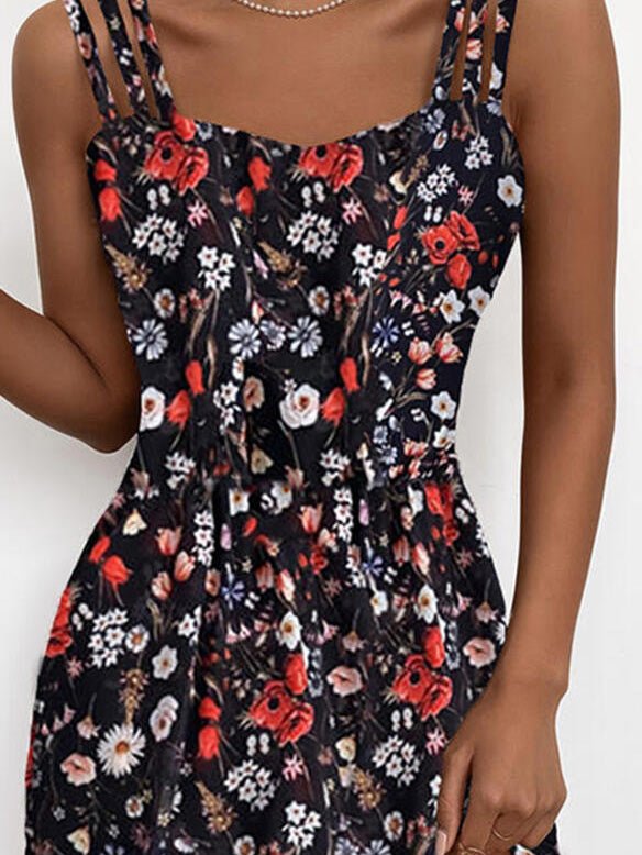 Women's Dresses Floral Sling Sleeveless Mini Dress