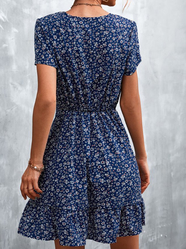 Women's Dresses Floral V-Neck Short Sleeve Dress