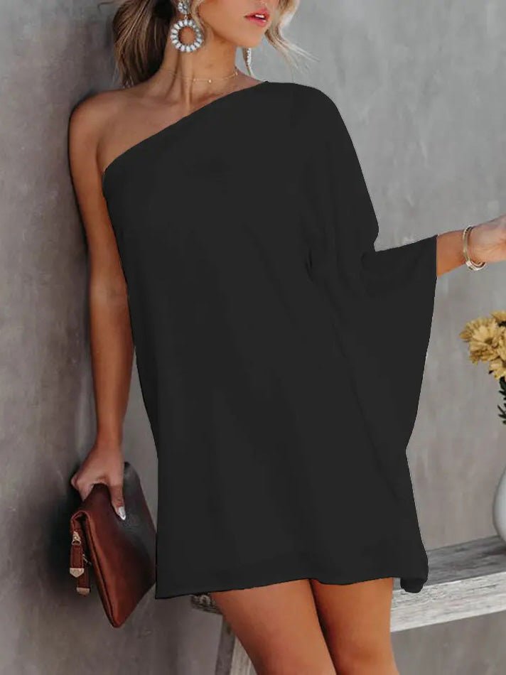 Women's Dresses Gradient One-Shoulder Casual Dress