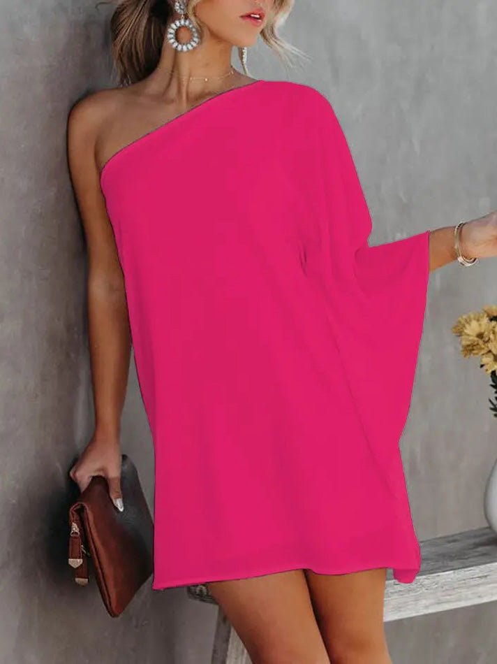 Women's Dresses Gradient One-Shoulder Casual Dress