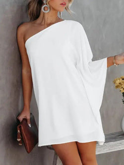 Women's Dresses Gradient One-Shoulder Casual Dress