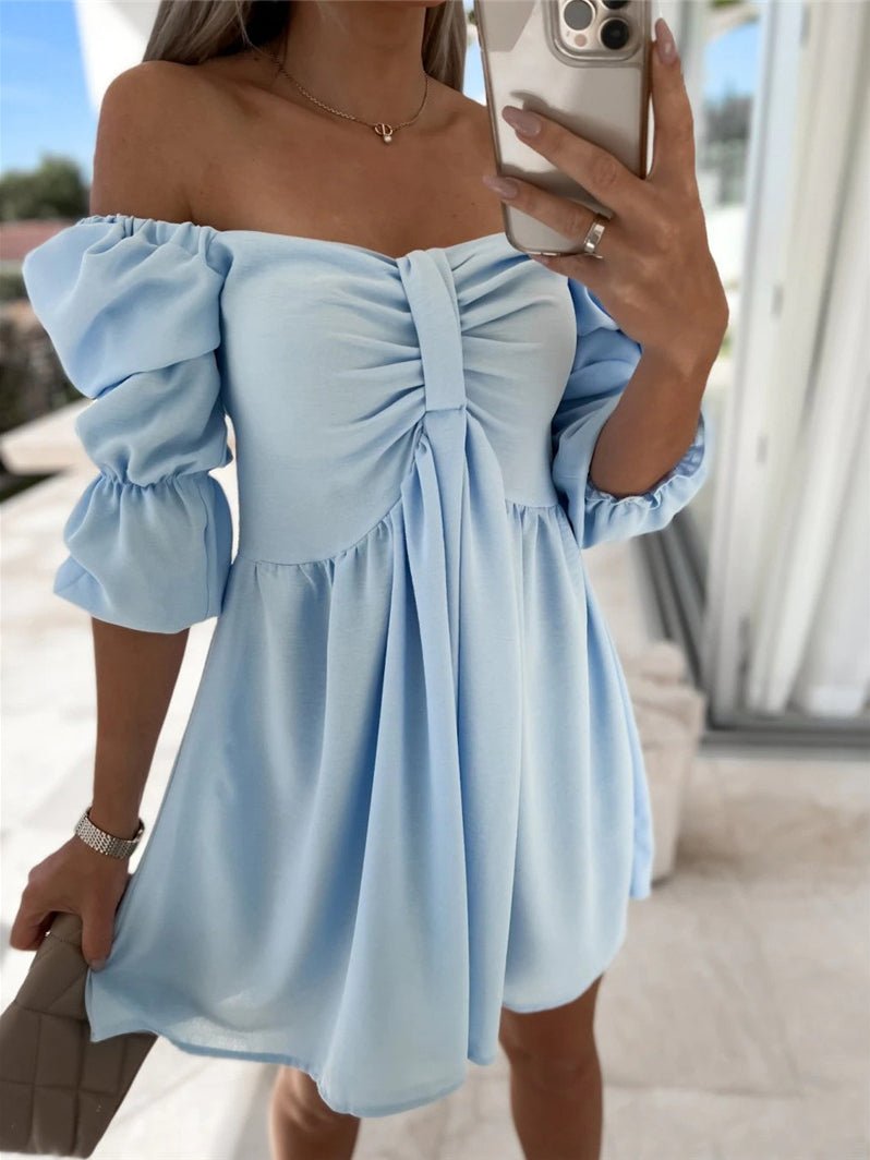 Women's Dresses One-Shoulder Short Sleeve Mini Dress