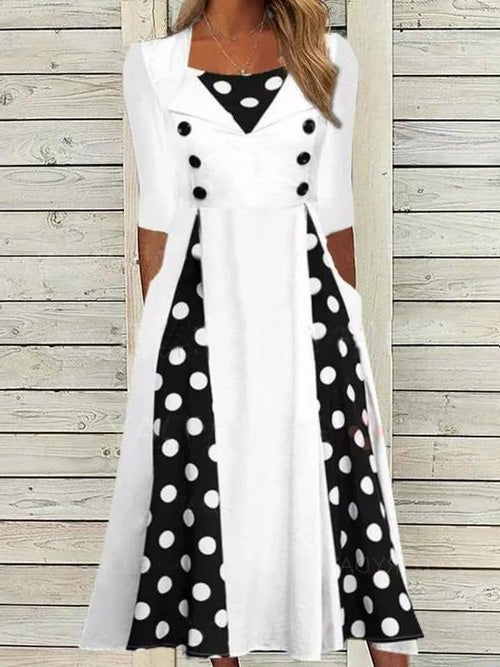 Women's Dresses Polka Dot Pocket Short Sleeve Dress