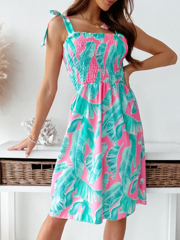 Women's Dresses Printed Sling Sleeveless Midi Dress