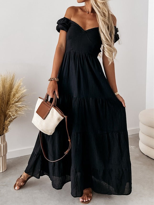 Women's Dresses Short Sleeve Off Shoulder Strap Dress