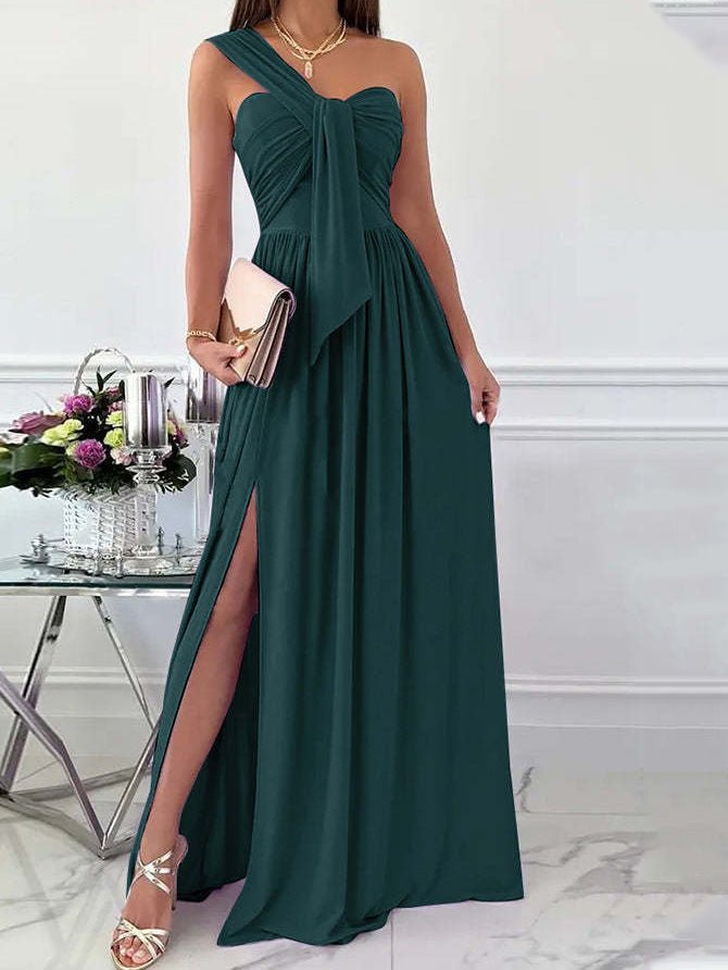 Women's Dresses Simple Sleeveless Off Shoulder Slit Dress