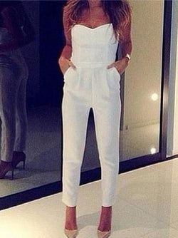 Women's Jumpsuits Bandeau Pocket Slim Fit Jumpsuit