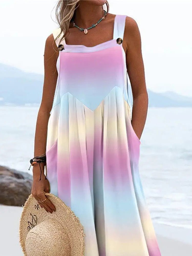 Women's Jumpsuits Loose Print Sling Sleeveless Wide-Leg Jumpsuit