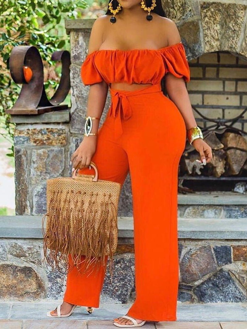 Women's Jumpsuits One-Shoulder Hollow Backless Jumpsuit