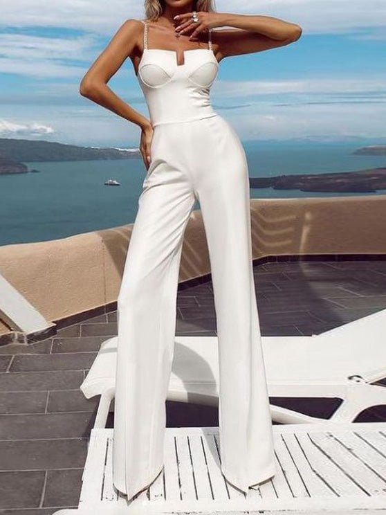 Women's Jumpsuits Suspender Sleeveless Slim Jumpsuit