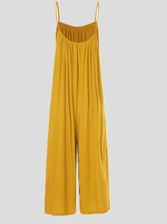 Women's Jumpsuits V-Neck Solid Wide-Leg Loose Jumpsuit