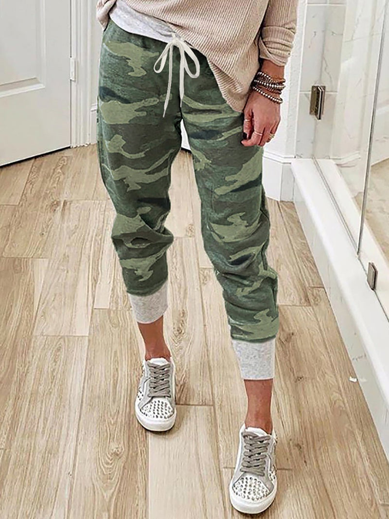 Women's Pants Camouflage Print Drawstring Track Pants