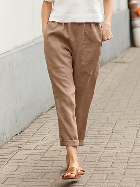 Women's Pants Casual Solid Pocket Harem Pants