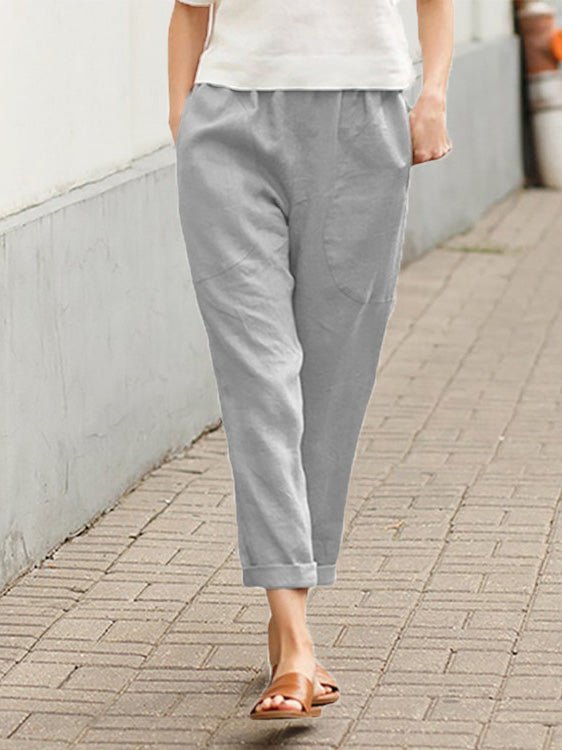 Women's Pants Casual Solid Pocket Harem Pants