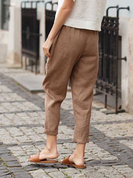 Women's Pants Casual Solid Pocket Harem Pants