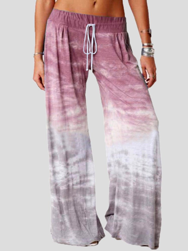 Women's Pants Casual Tie-Dye Printed Wide-Leg Pants