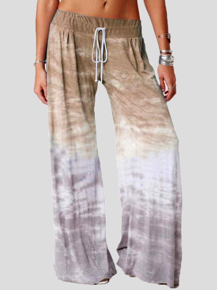 Women's Pants Casual Tie-Dye Printed Wide-Leg Pants