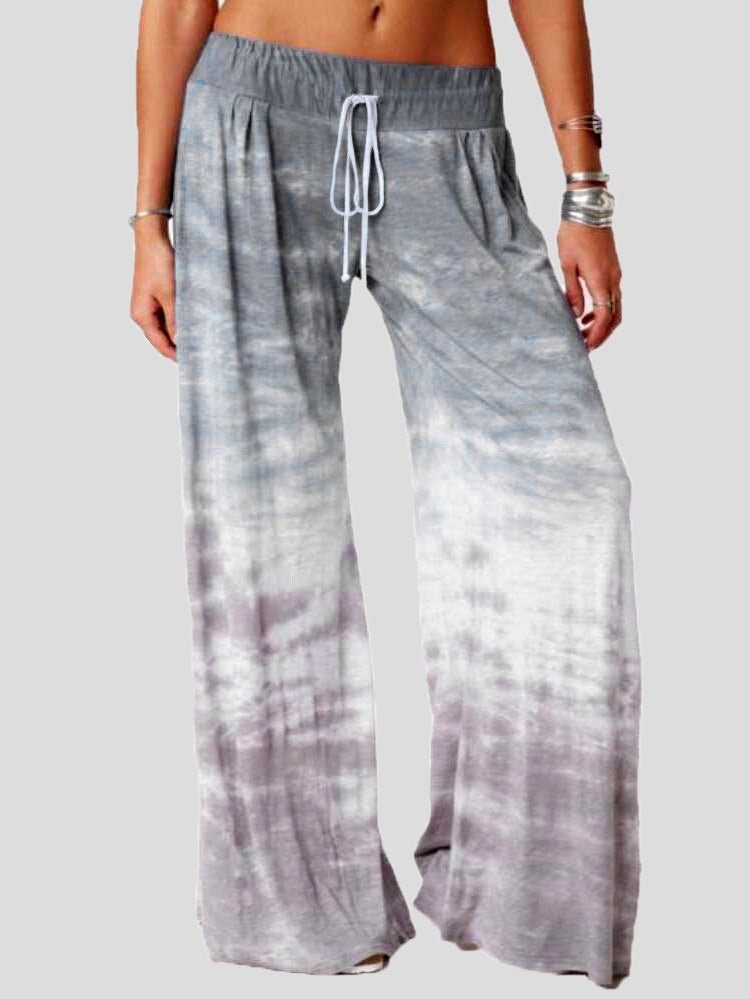 Women's Pants Casual Tie-Dye Printed Wide-Leg Pants