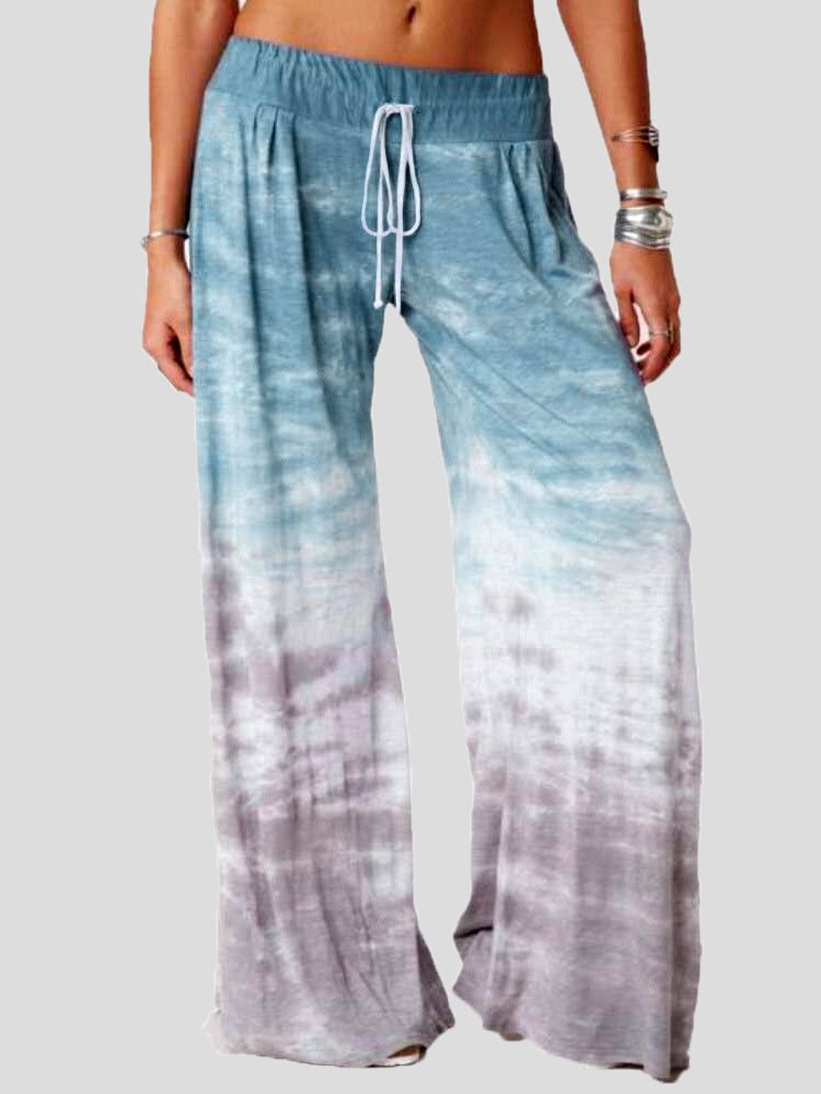 Women's Pants Casual Tie-Dye Printed Wide-Leg Pants