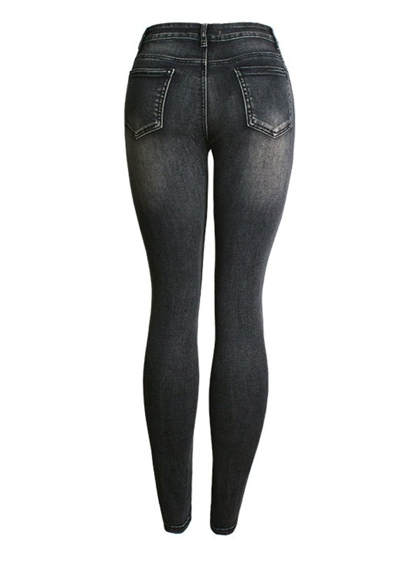 Women's Pants Denim Shredded Slim Pants