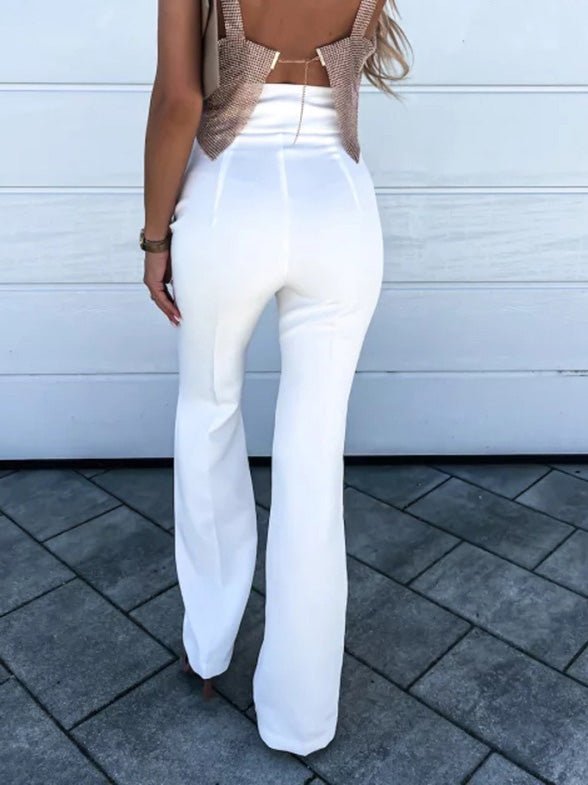 Women's Pants High Waist Slim Fit Micro Flared Pants