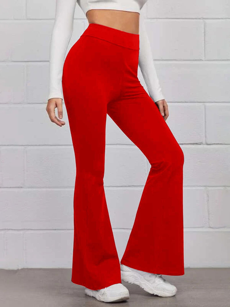 Women's Pants High Waist Slim Slightly Flared Casual Pants