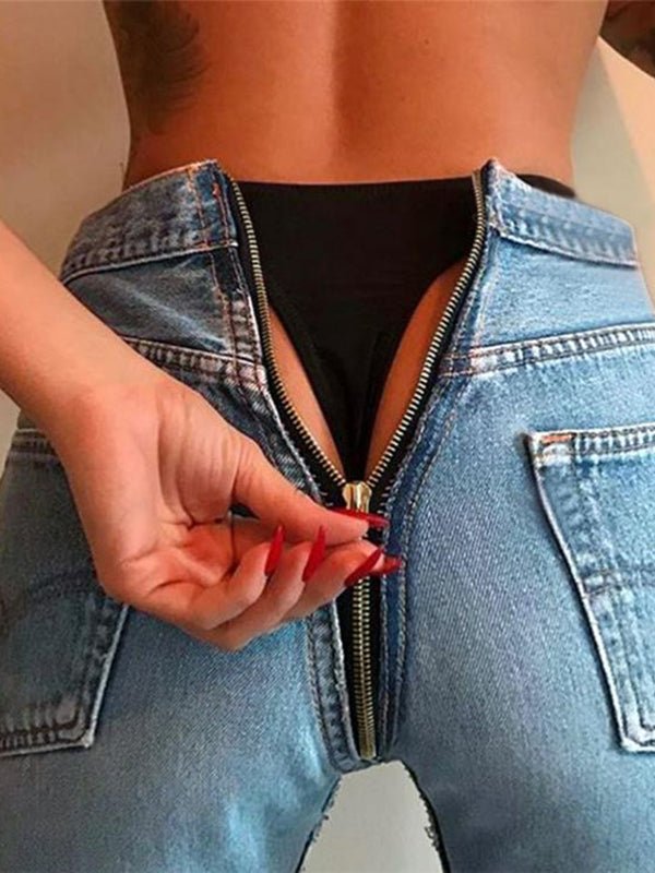 Women's  Pants Sexy Back Zipper Pencil Jeans