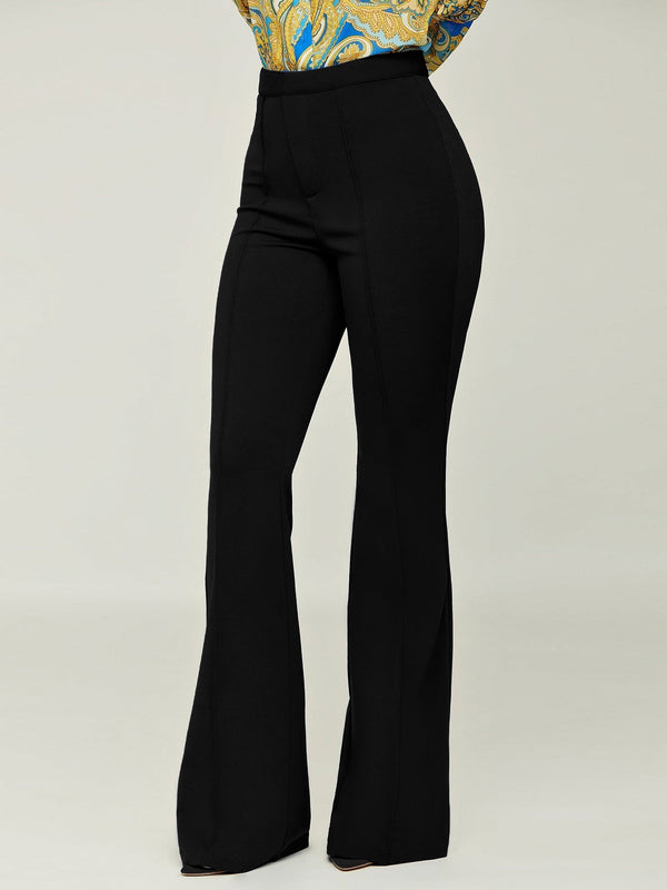 Women's Pants Solid Slim High Waist Flared Pants