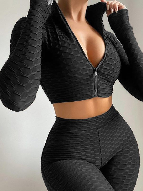 Women's Sets Yoga Clothes Long Sleeve Sports Two Piece Suit