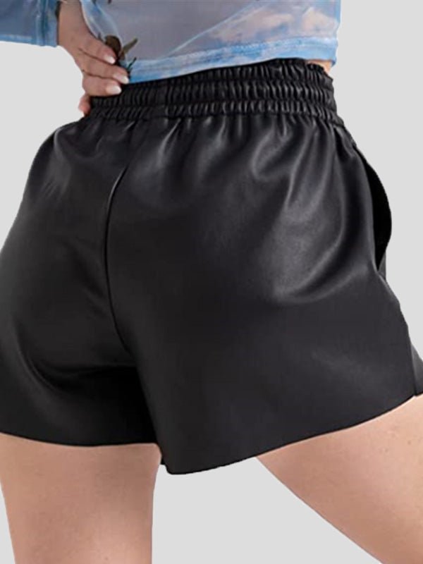 Women's Shorts Casual Drawstring PU Leather Short