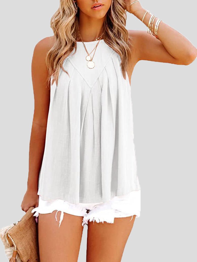 Women's Tank Tops Casual Solid Halter Sleeveless Tank Top