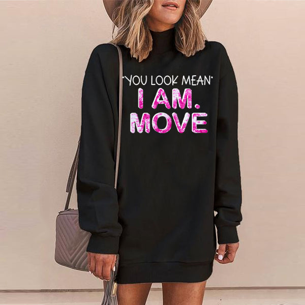 Funny Printed Long Sleeve T-shirt Dresses